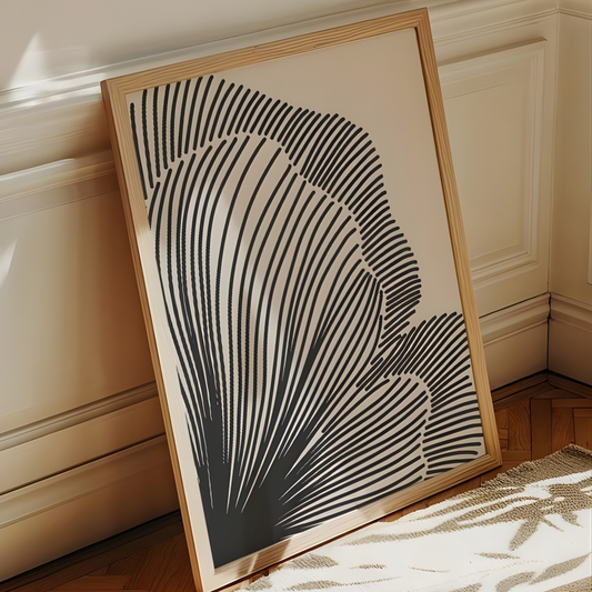 Neutral Lines Abstract Floral Downloadable Art Print(Original Artwork)