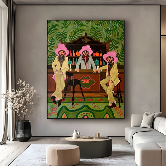 Western cowboy figure painting Wall Art(Original Artwork)