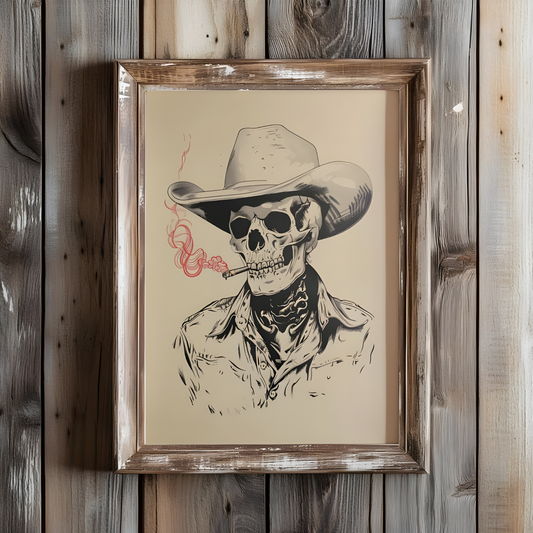 Cowgirl Western Vintage Eclectic Wall Art(Original Artwork)