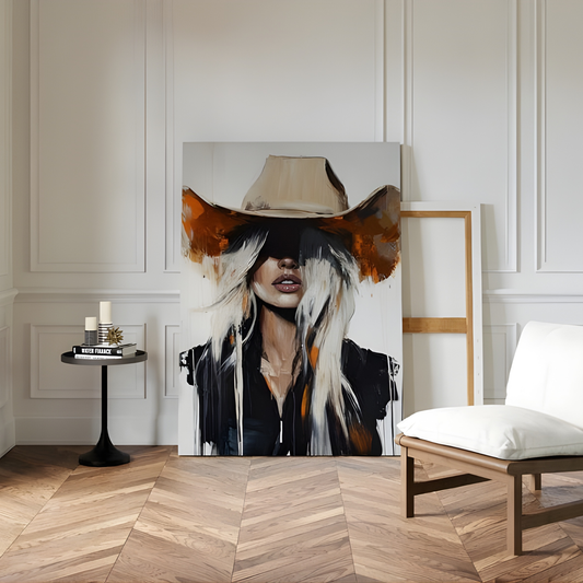 Abstract Western Cowgirl Wall Art(Original Artwork)