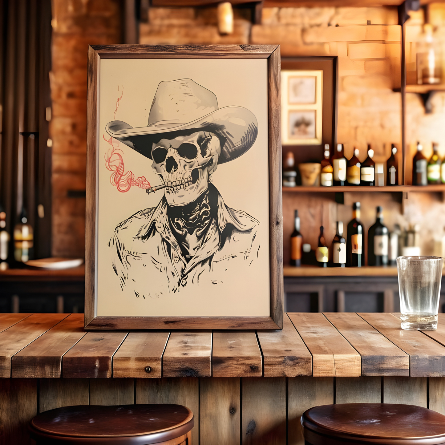 Cowgirl Western Vintage Eclectic Wall Art(Original Artwork)