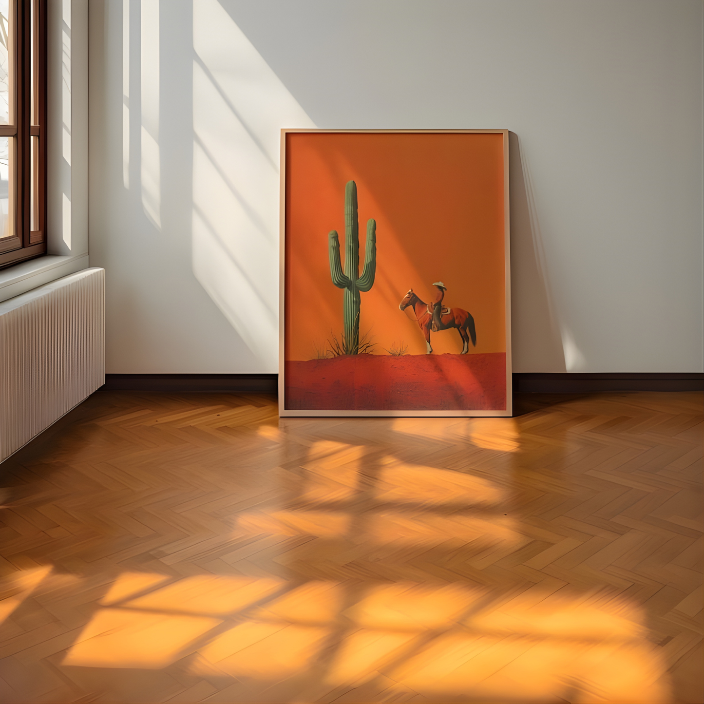 Cowgirl Minimalist Boho Western Illustration Wall Art(Original Artwork)