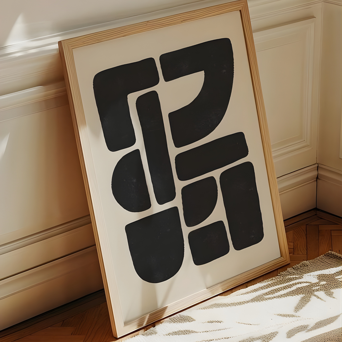 Beige Black Wall Art(Original Artwork)