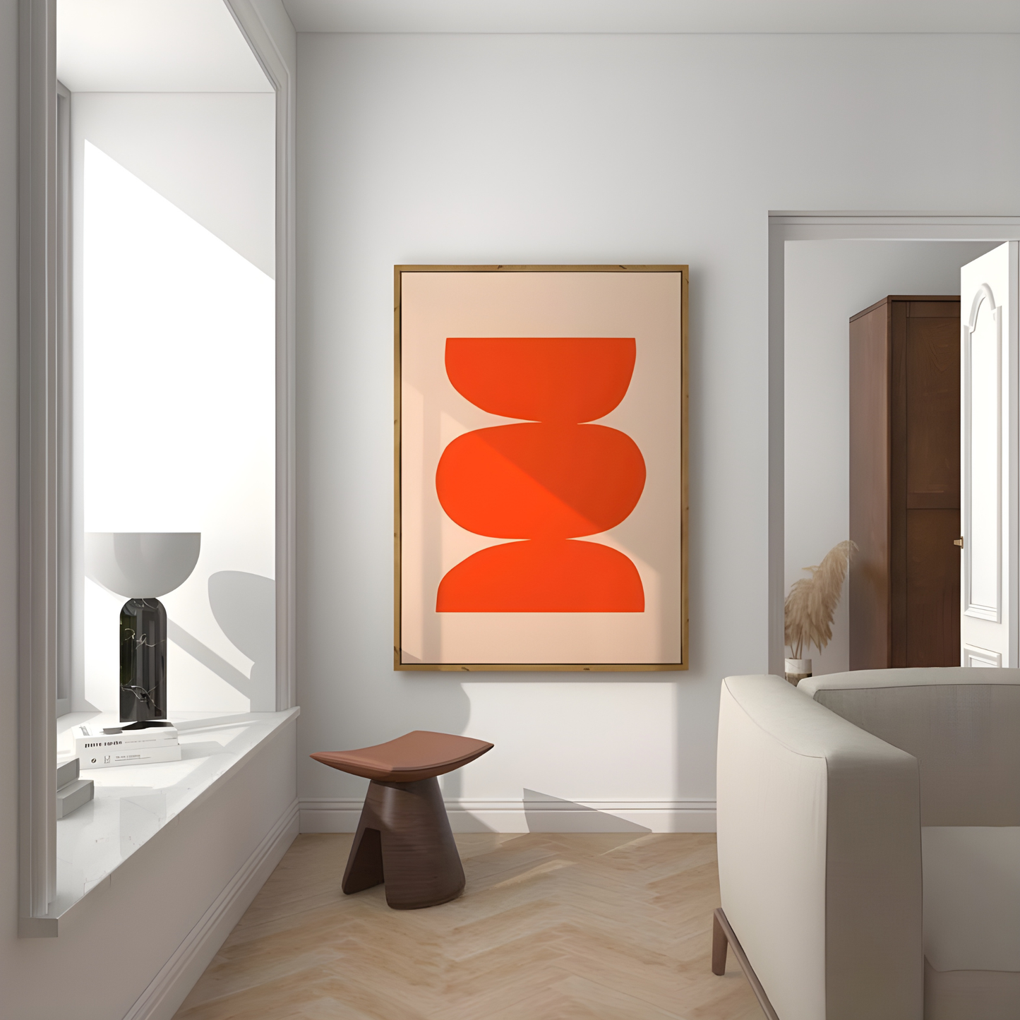 Orange Minimalist Abstract Printable Wall Art(Original Artwork)