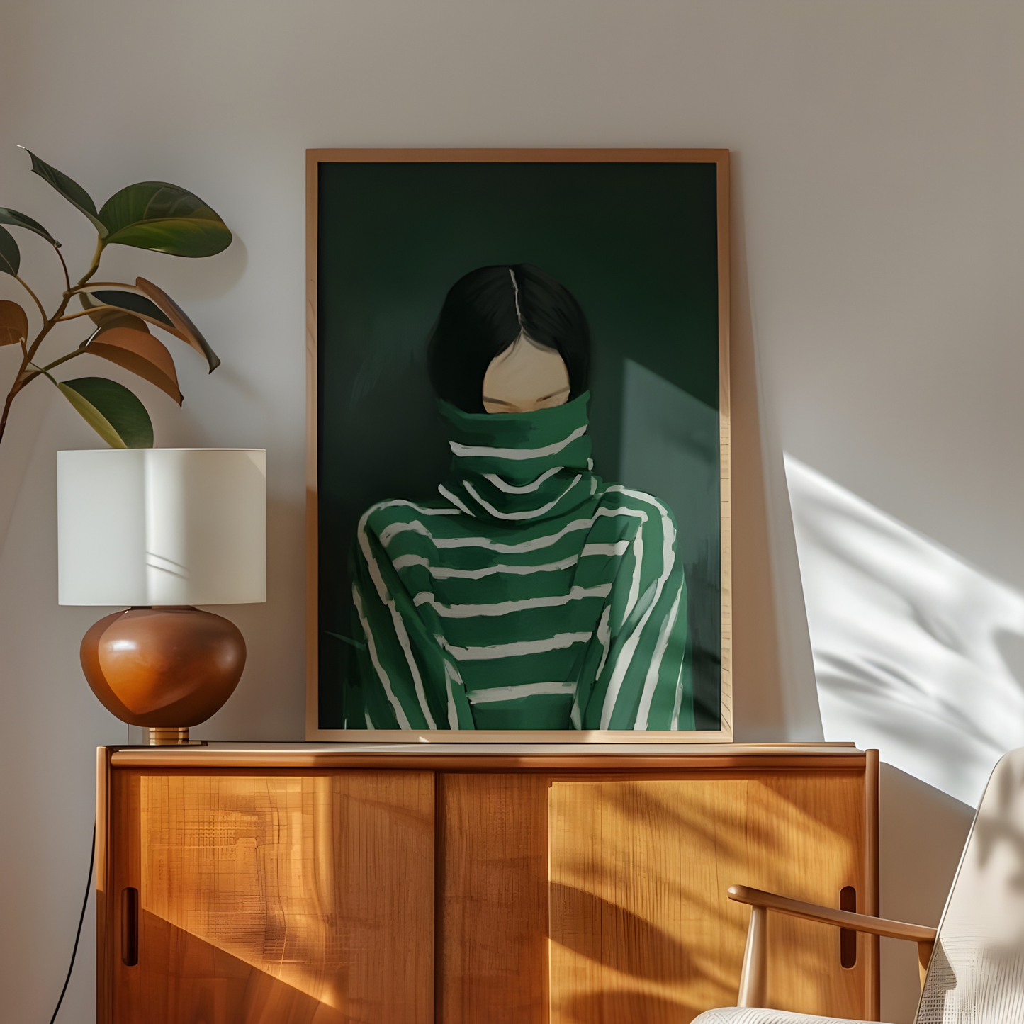 Emerald Green Abstract Woman Print(Original Artwork)