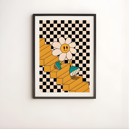 Flower Digital Retro Wall Art(Original Artwork)