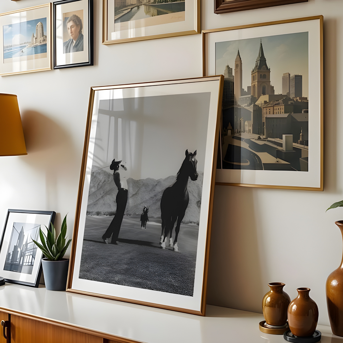 Vintage Cowboy Golf Poster Wall Art(Original Artwork)