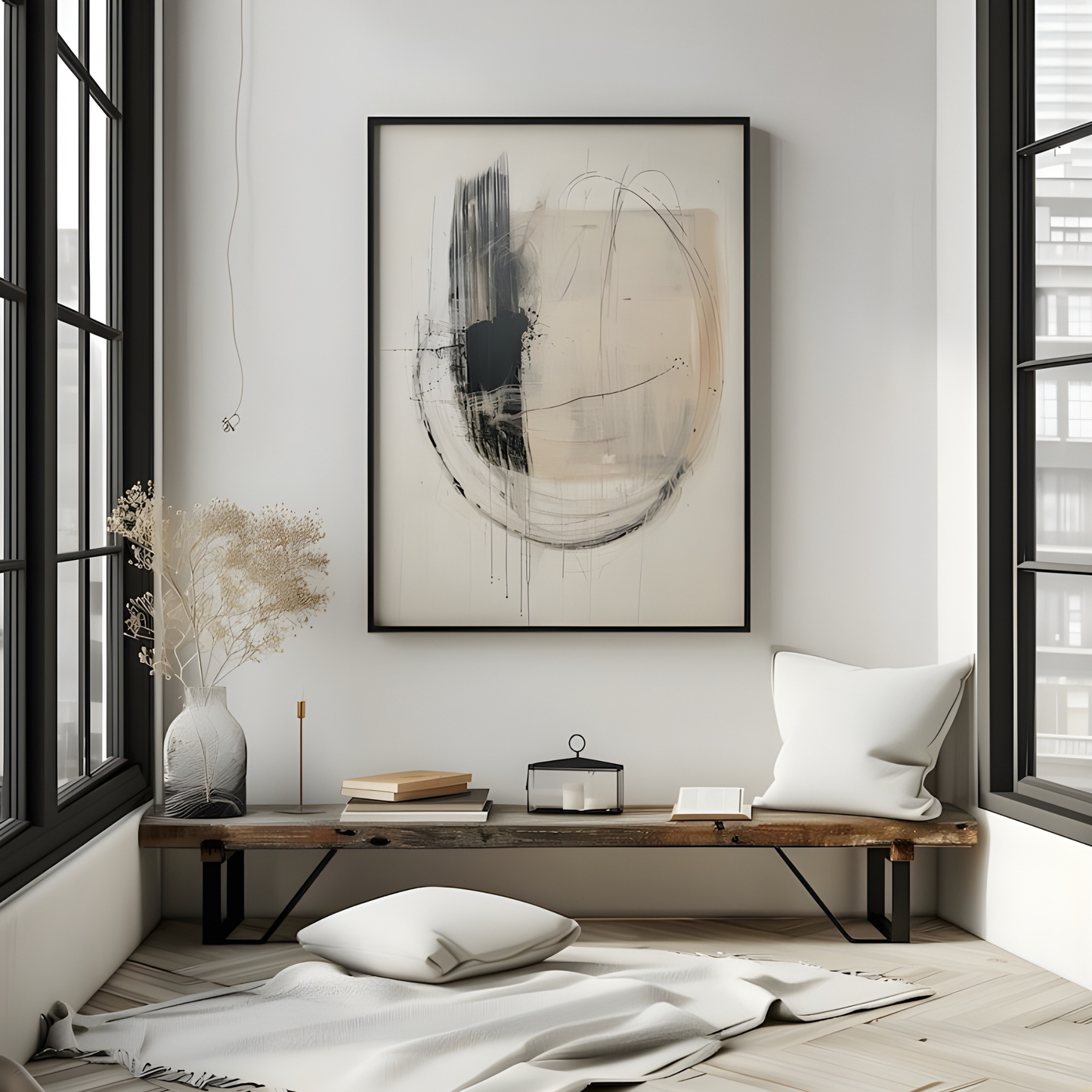 Minimalist Circle Geometric Abstract Printable Art(Original Artwork)