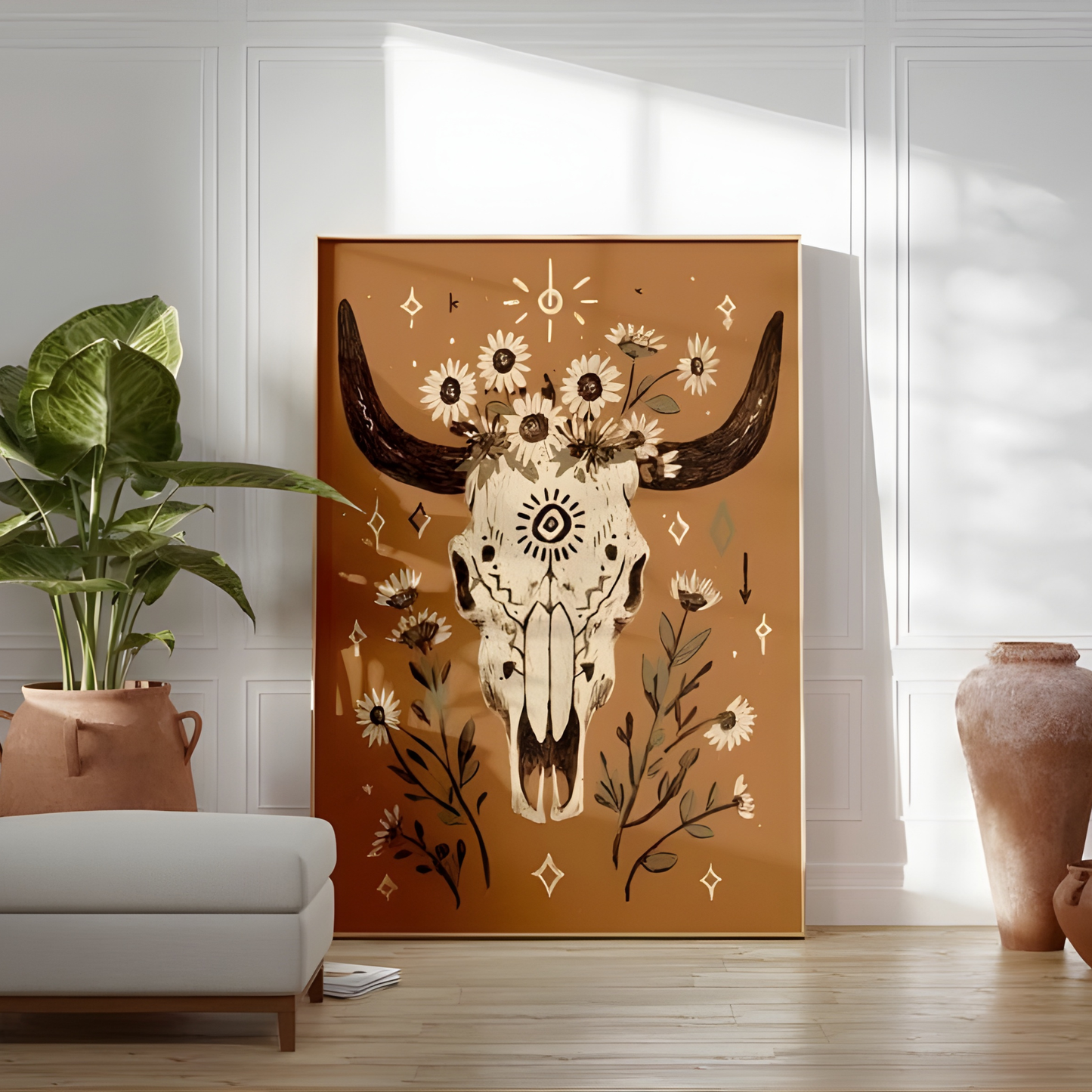 Western Cow Skull Art Print(Original Artwork)