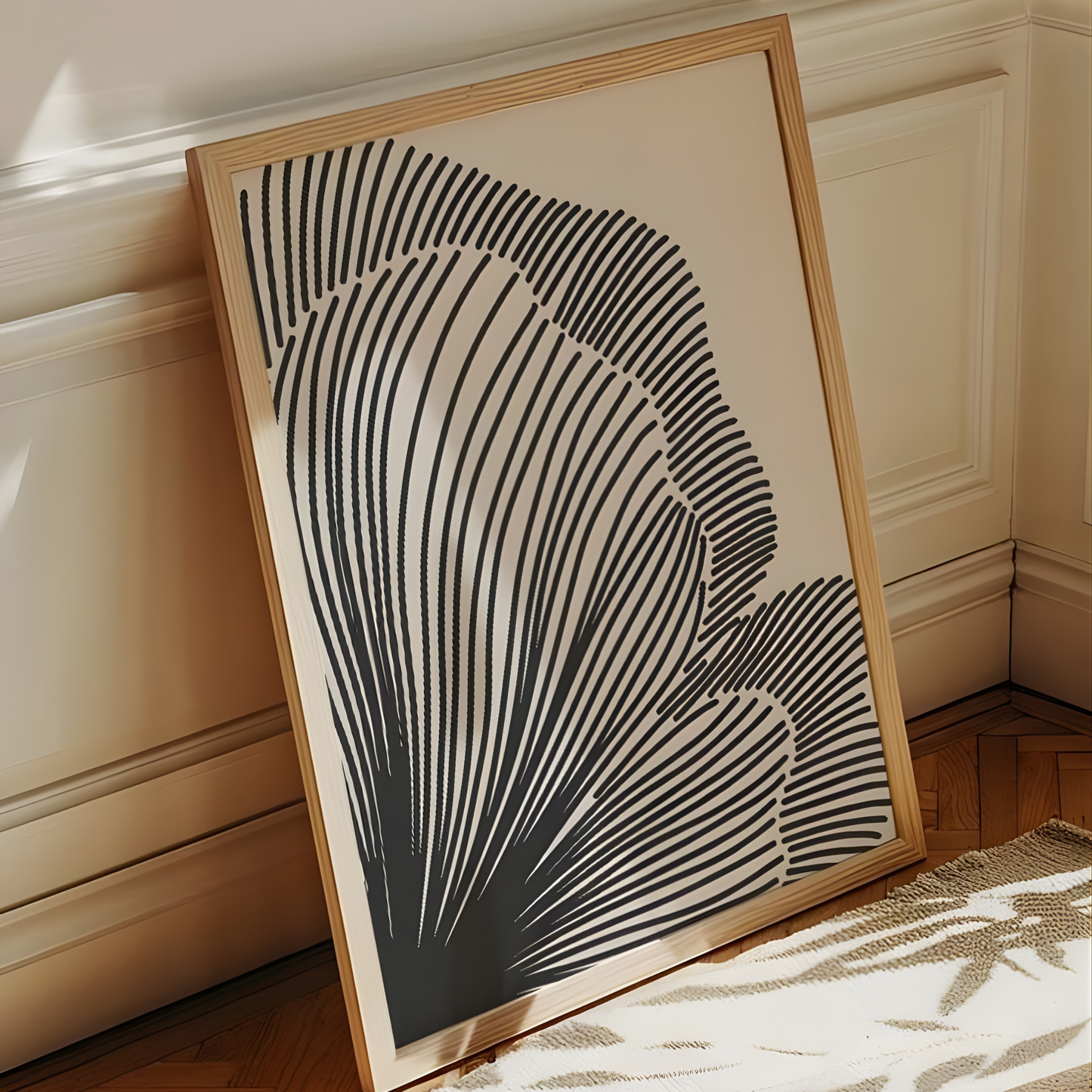 Neutral Lines Abstract Floral Downloadable Art Print(Original Artwork)