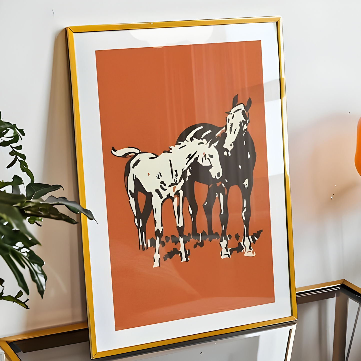 Retro Horses Print Western Horse Art(Original Artwork)