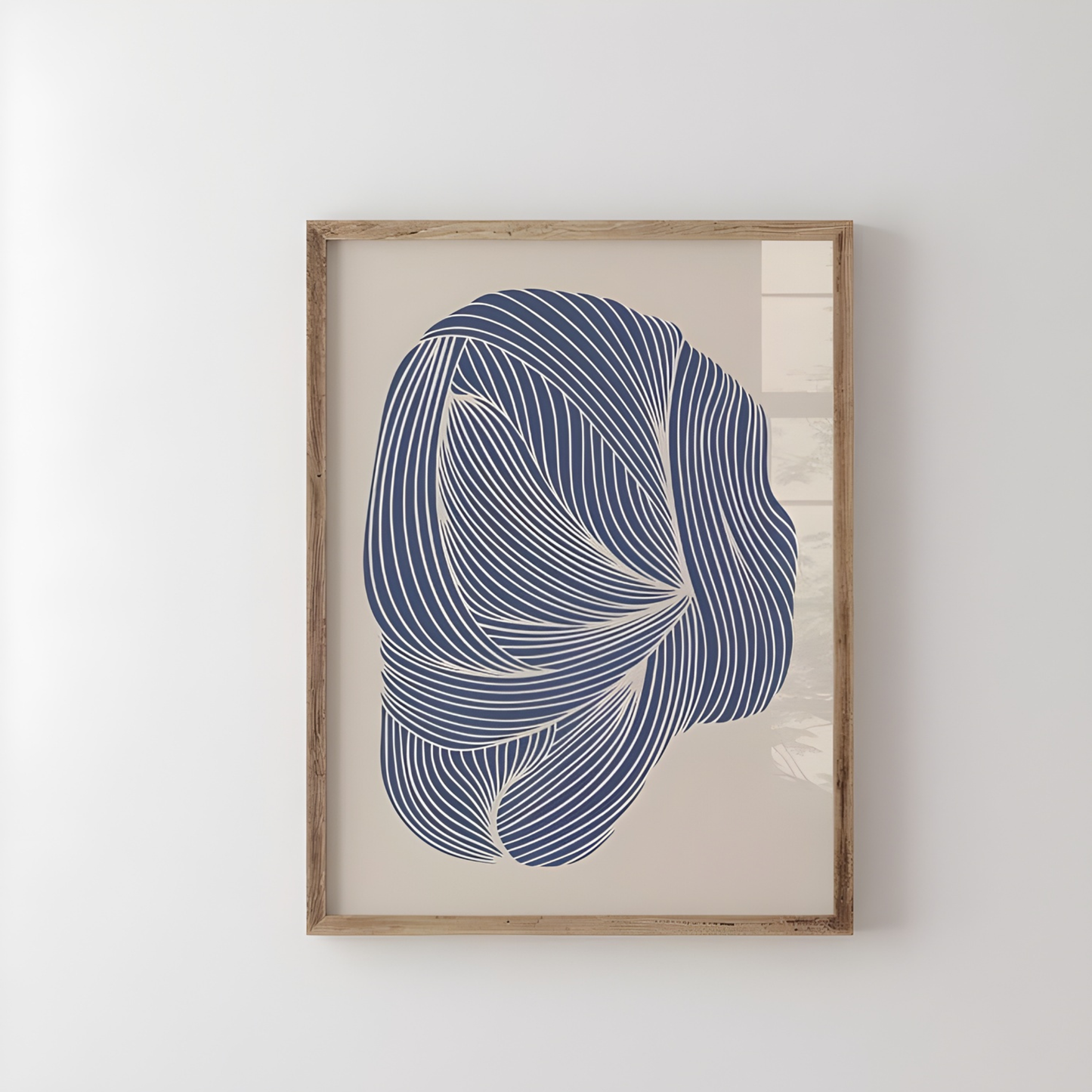Abstract Flowing Navy Line Art Print(Original Artwork)