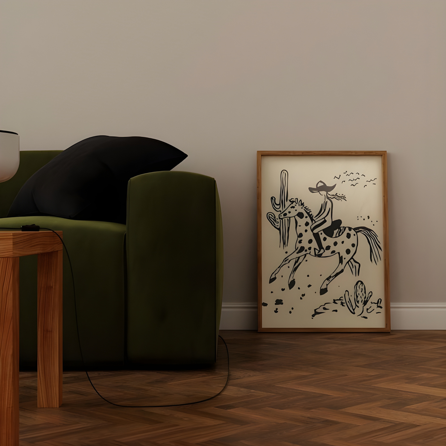 cowgirl riding horse digital art(Original Artwork)