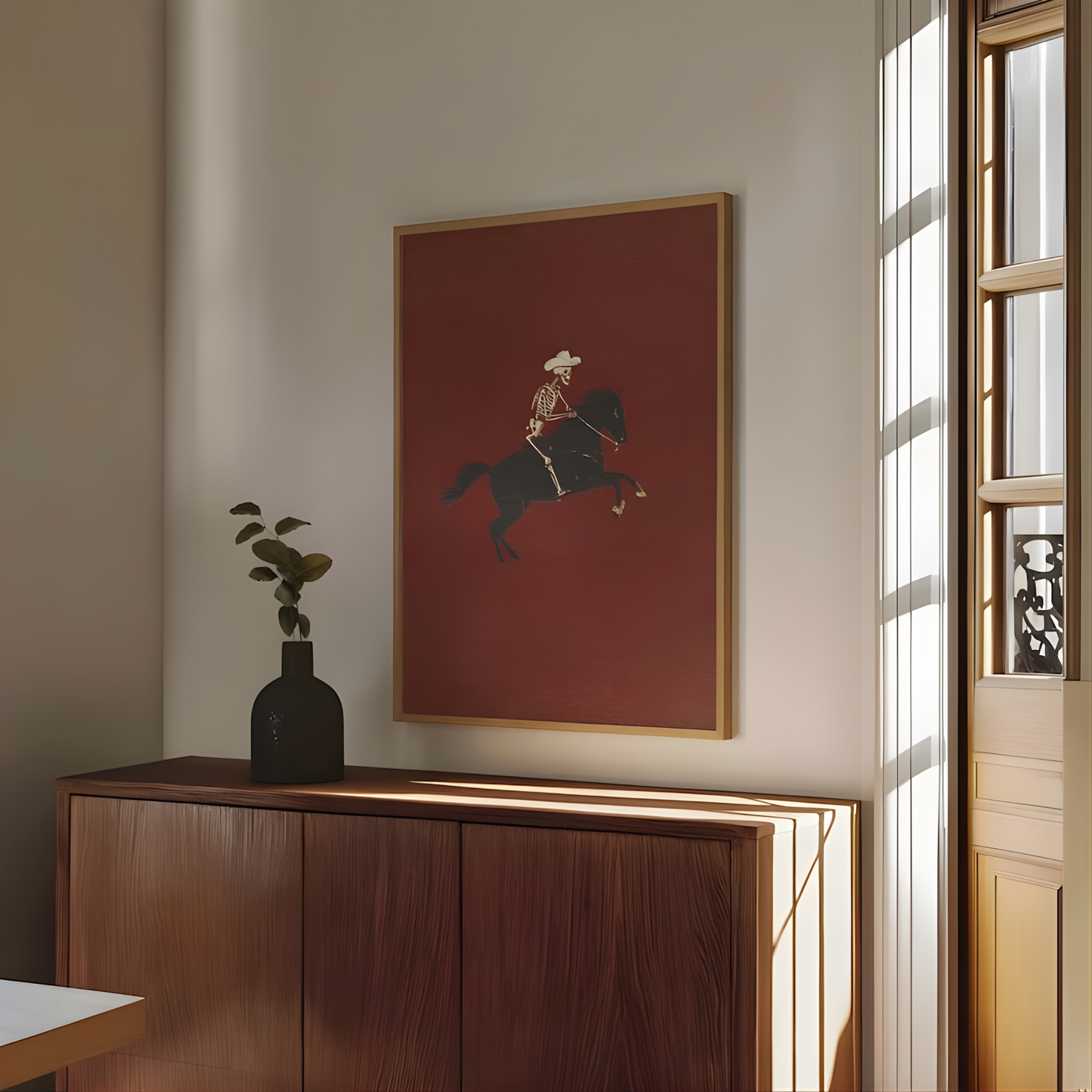 Skeleton Cowboy Illustration Bucking Bronco Print(Original Artwork)