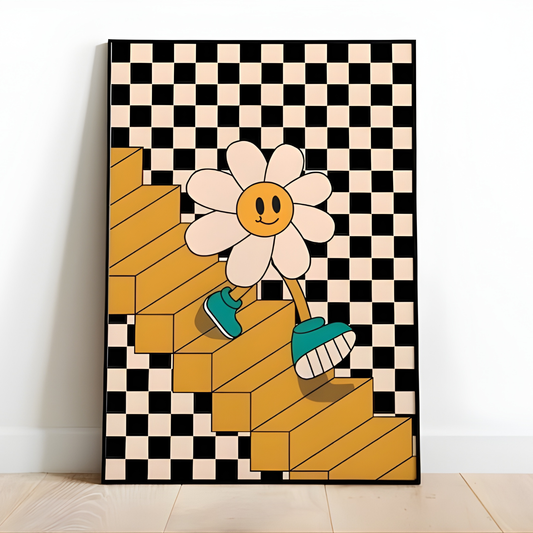 Flower Digital Retro Wall Art(Original Artwork)