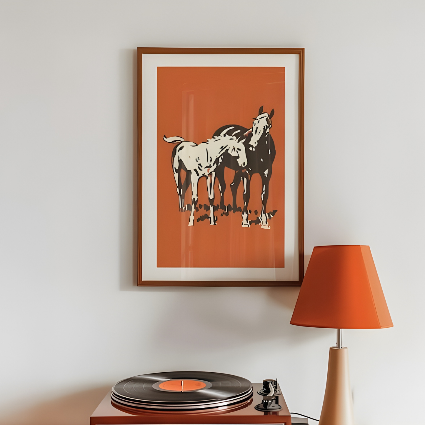 Retro Horses Print Western Horse Art(Original Artwork)