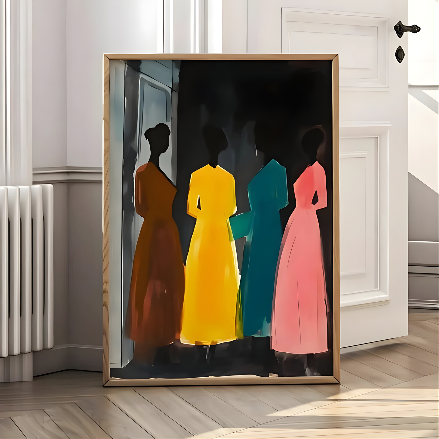 Women in Colorful Dresses Retro Poster(Original Artwork)