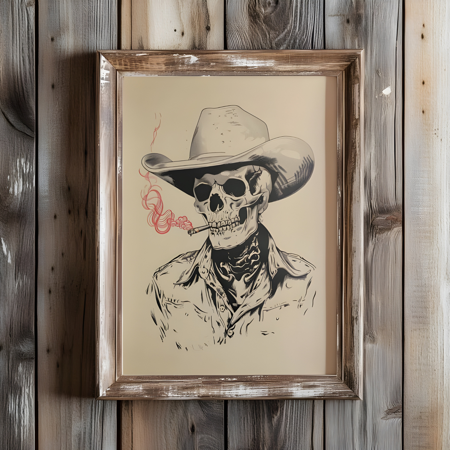 Cowgirl Western Vintage Eclectic Wall Art(Original Artwork)