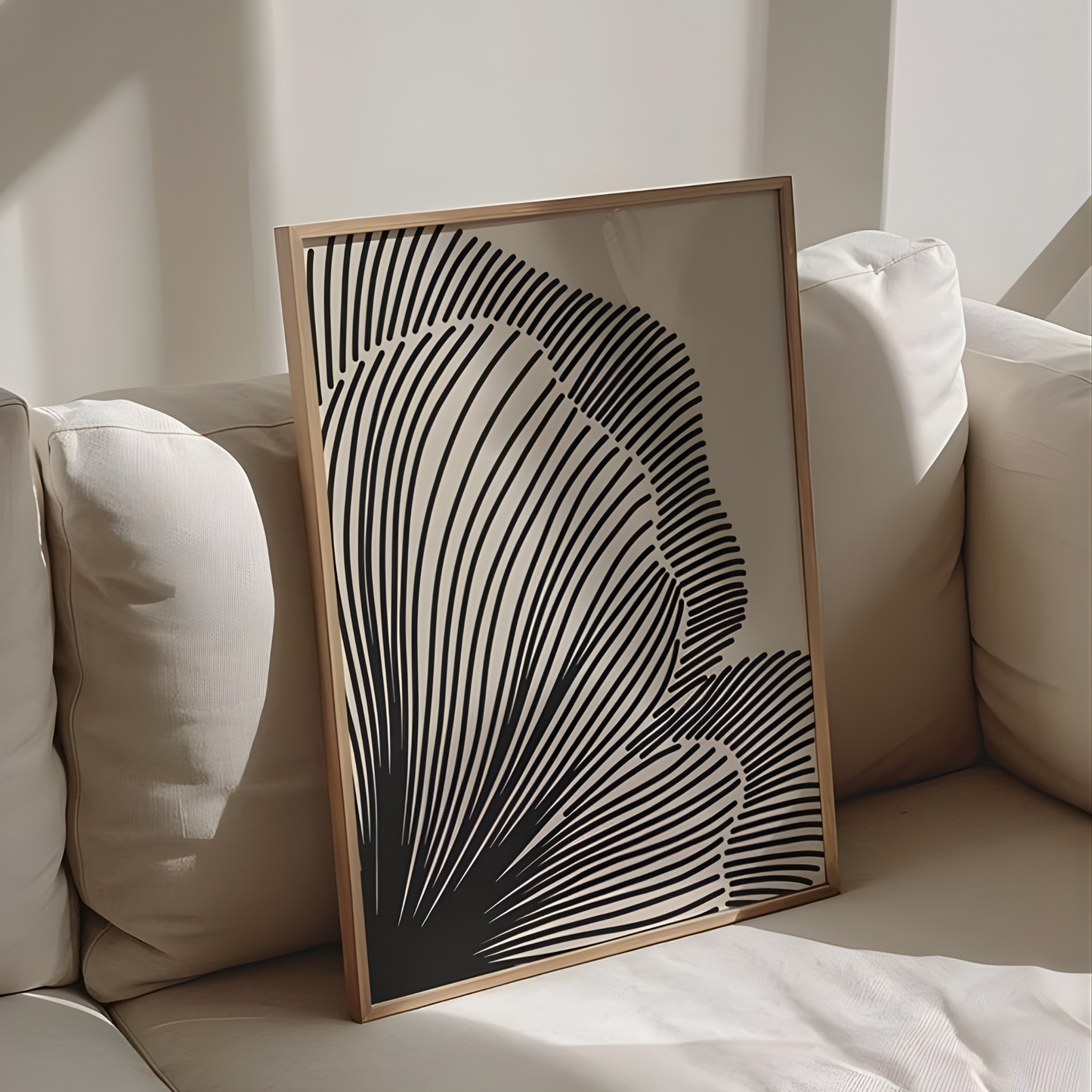 Neutral Lines Abstract Floral Downloadable Art Print(Original Artwork)