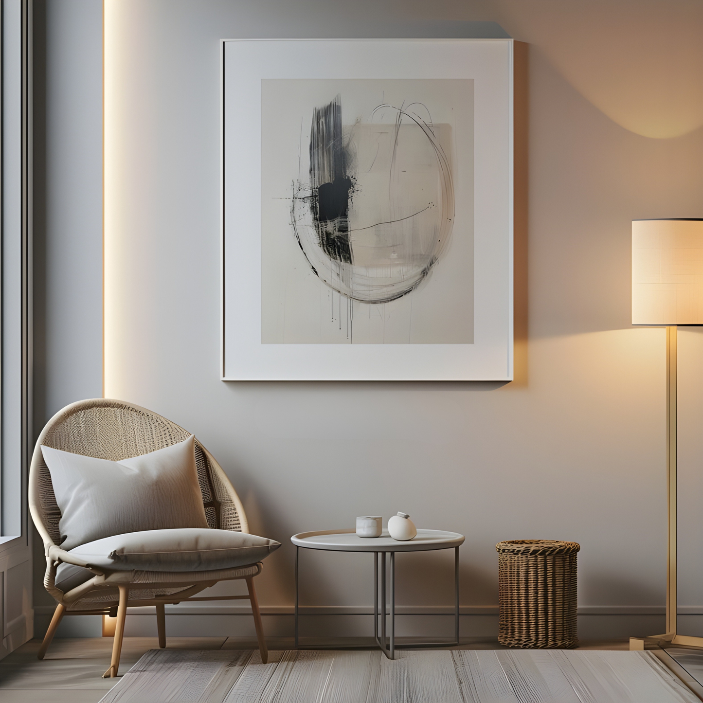 Minimalist Circle Geometric Abstract Printable Art(Original Artwork)