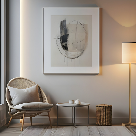 Minimalist Circle Geometric Abstract Printable Art(Original Artwork)