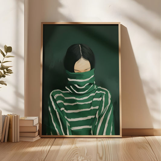 Emerald Green Abstract Woman Print(Original Artwork)