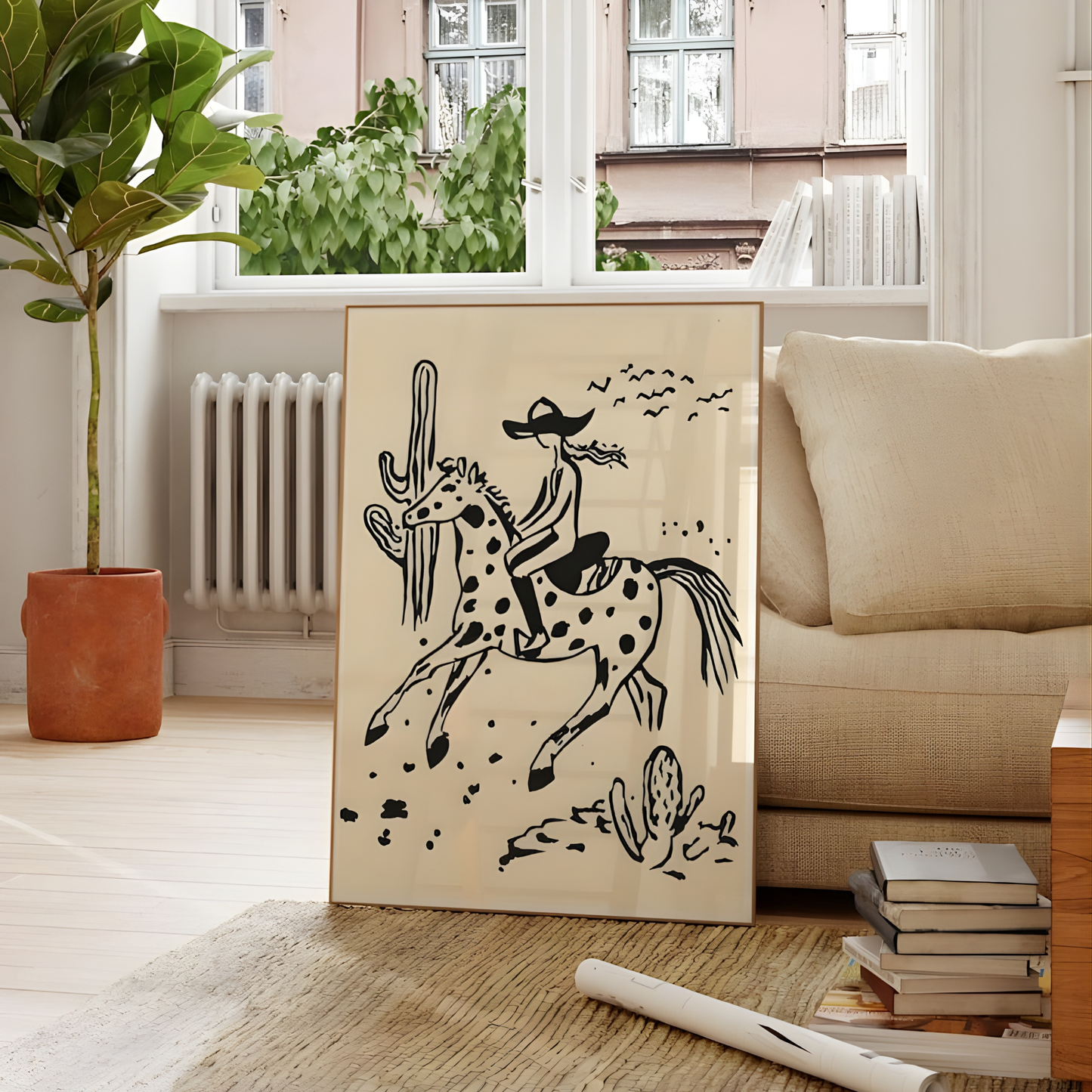 cowgirl riding horse digital art(Original Artwork)