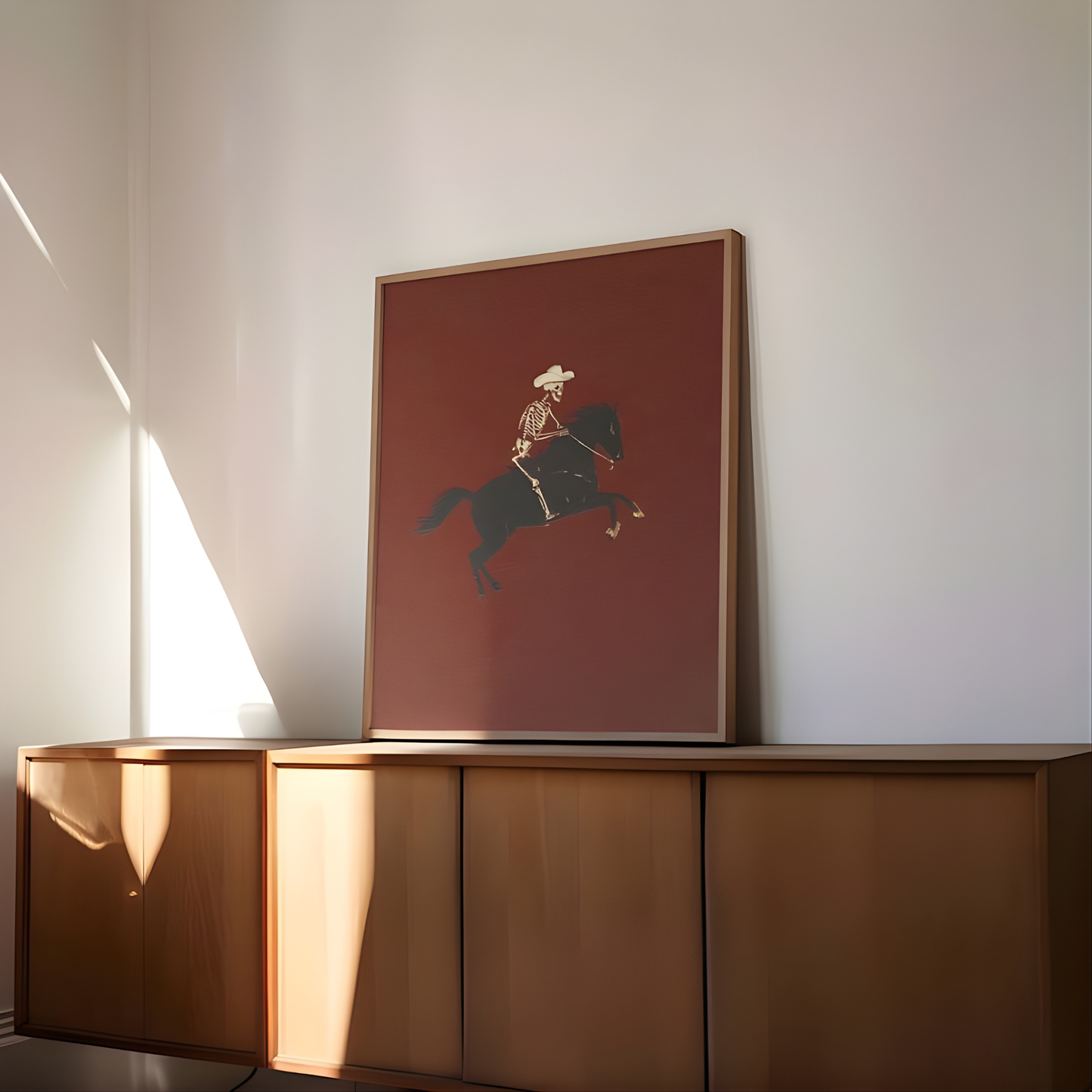 Skeleton Cowboy Illustration Bucking Bronco Print(Original Artwork)