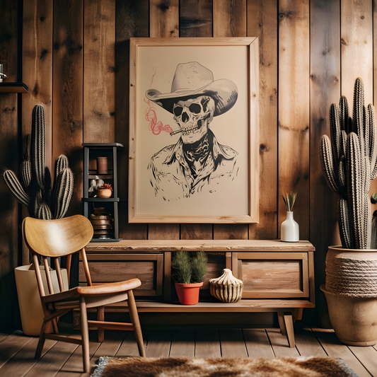 Cowgirl Western Vintage Eclectic Wall Art(Original Artwork)