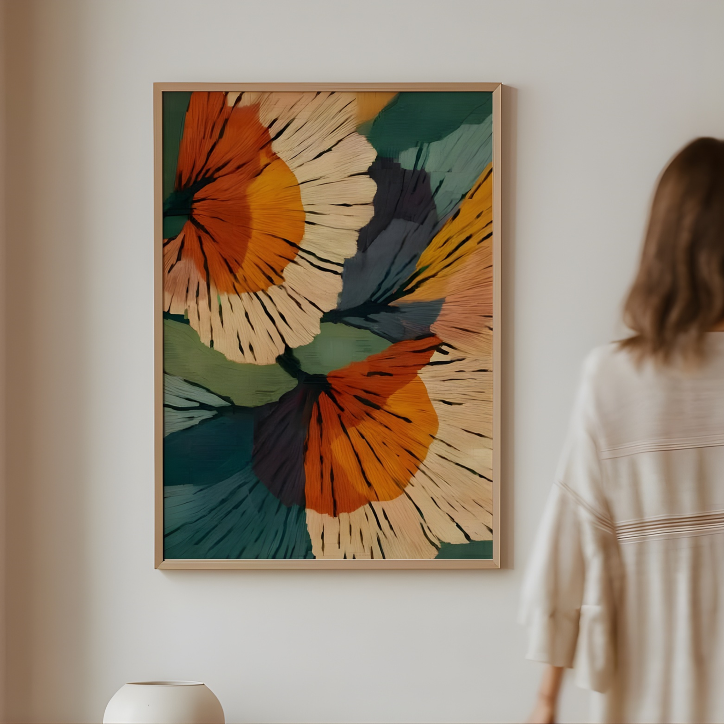 Abstract Botanical Modern Flower Wall Ar(Original Artwork)