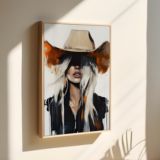 Abstract Western Cowgirl Wall Art(Original Artwork)
