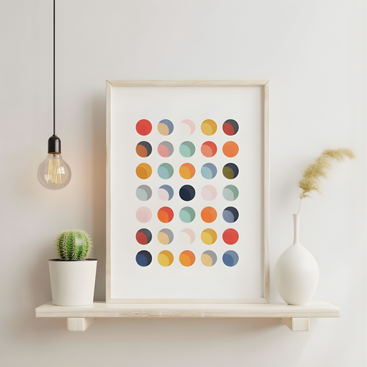 Modern Colorful Polka Dot Abstract FRAMED Print(Original Artwork)