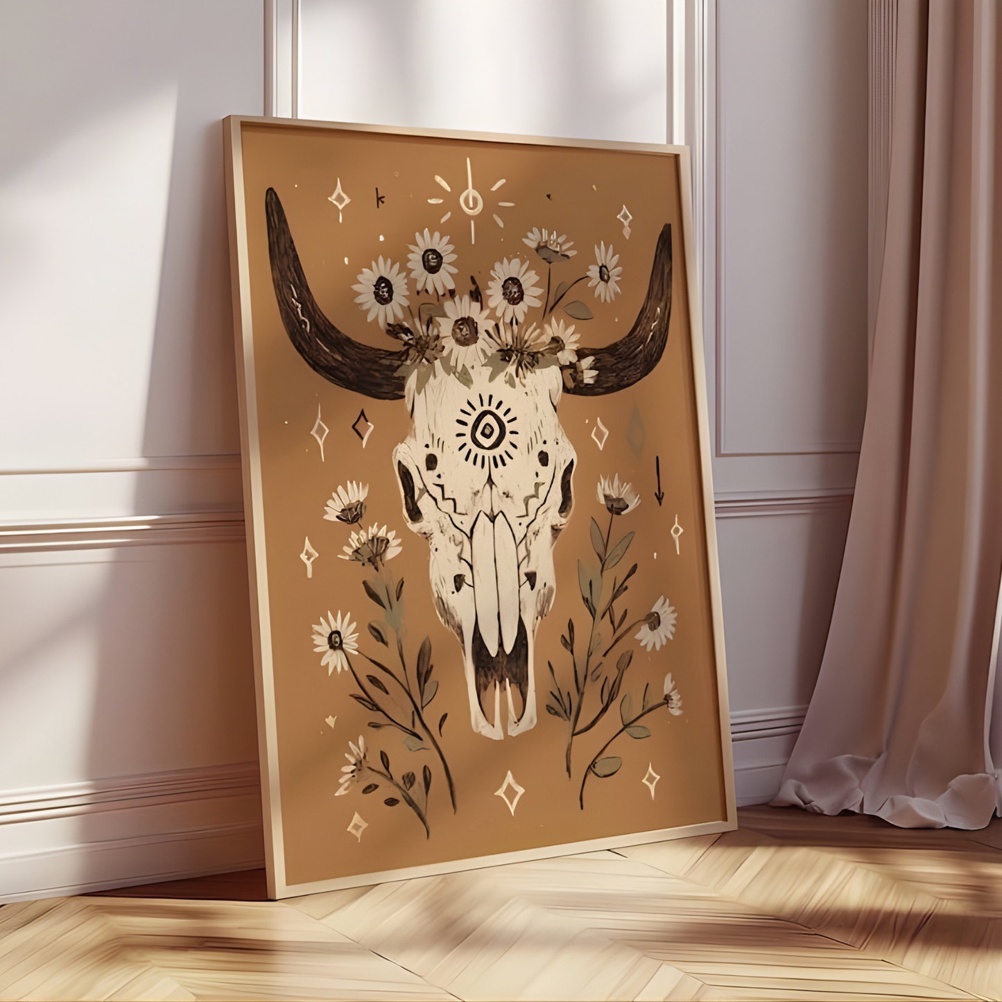 Western Cow Skull Art Print(Original Artwork)