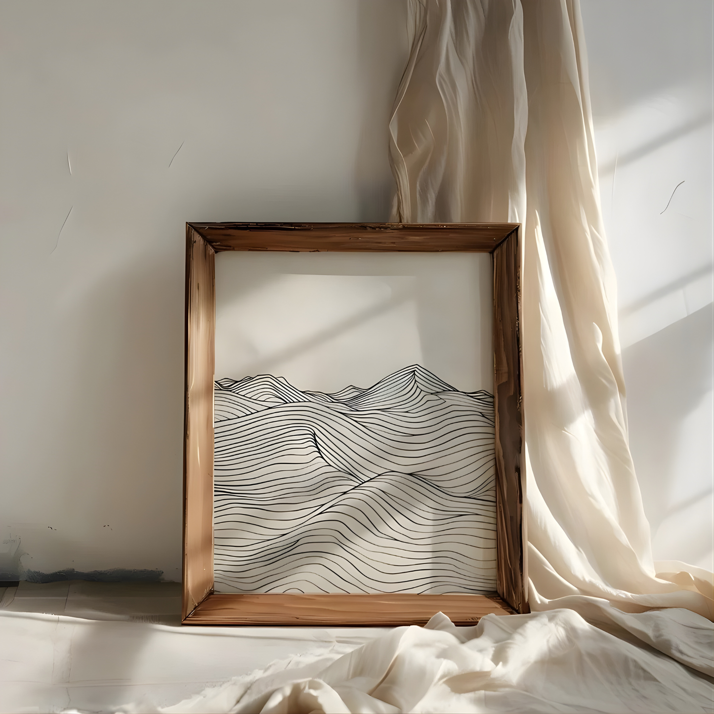 Minimalist Lines Mountain Art(Original Artwork)