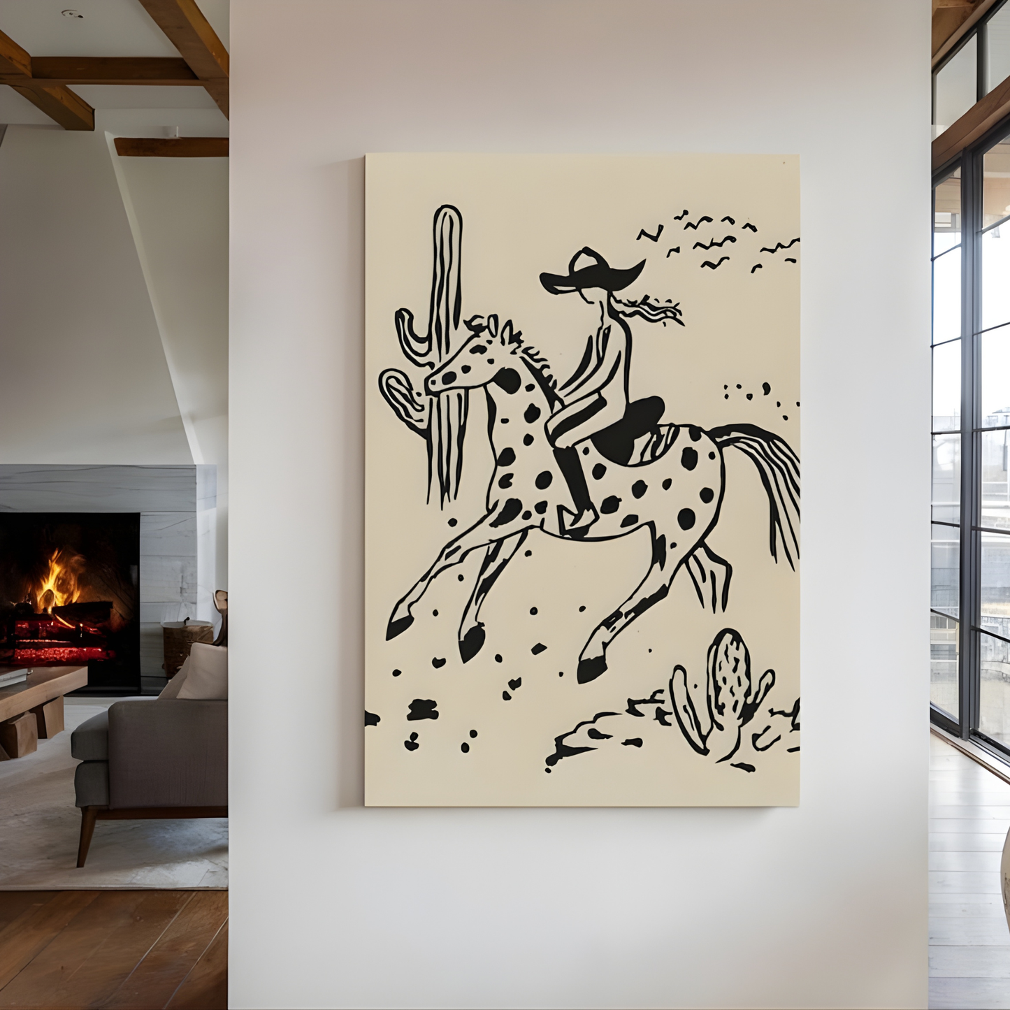 cowgirl riding horse digital art(Original Artwork)